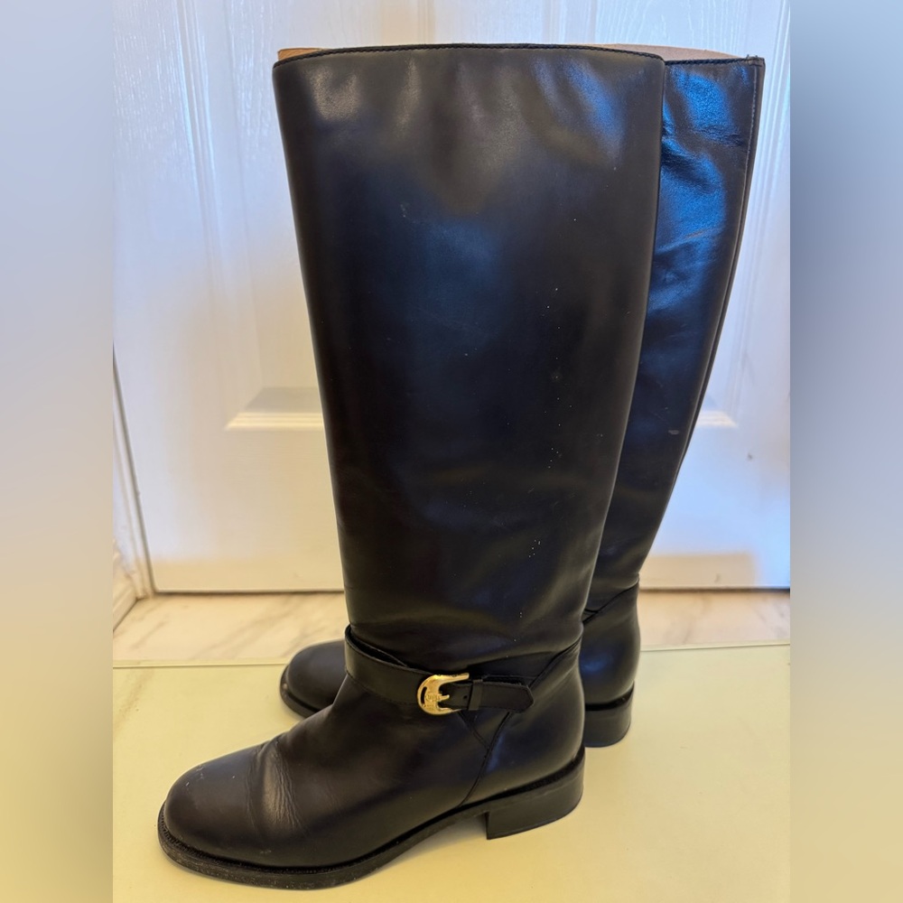Coach Black Knee High Leather Boots